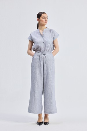 Relaxed-fit Shirt Set in Linen Stripes from Reistor