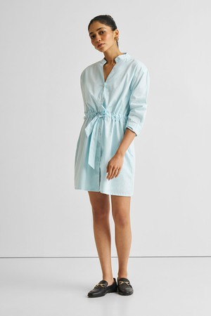 Short Tie Waist Dress in Summer Blue from Reistor