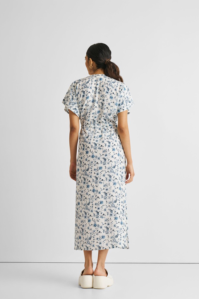 Gathered Maxi Dress in Blue Florals from Reistor
