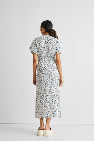 Gathered Maxi Dress in Blue Florals from Reistor