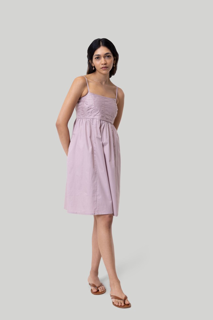 Ruched Strappy Dress in Pink from Reistor