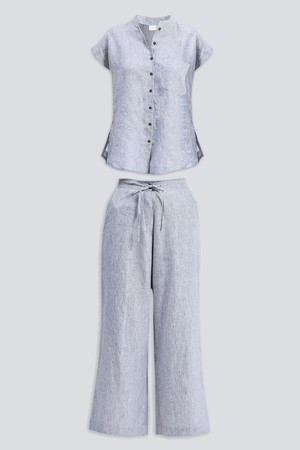 Relaxed-fit Shirt Set in Linen Stripes from Reistor