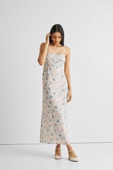 Ruched Strappy Maxi Dress via Reistor
