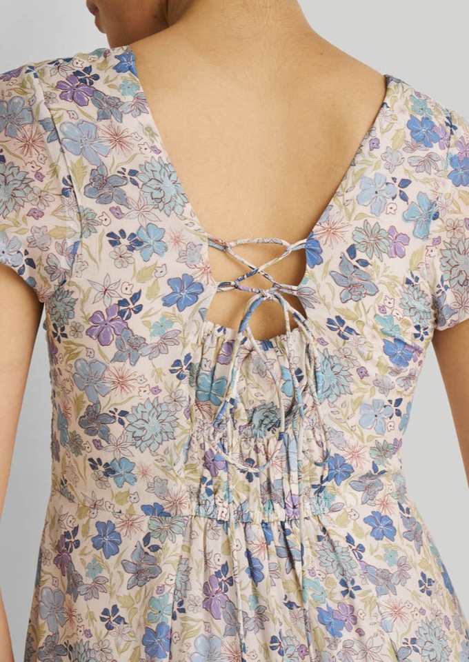 Ruched Dress in Blue Florals from Reistor