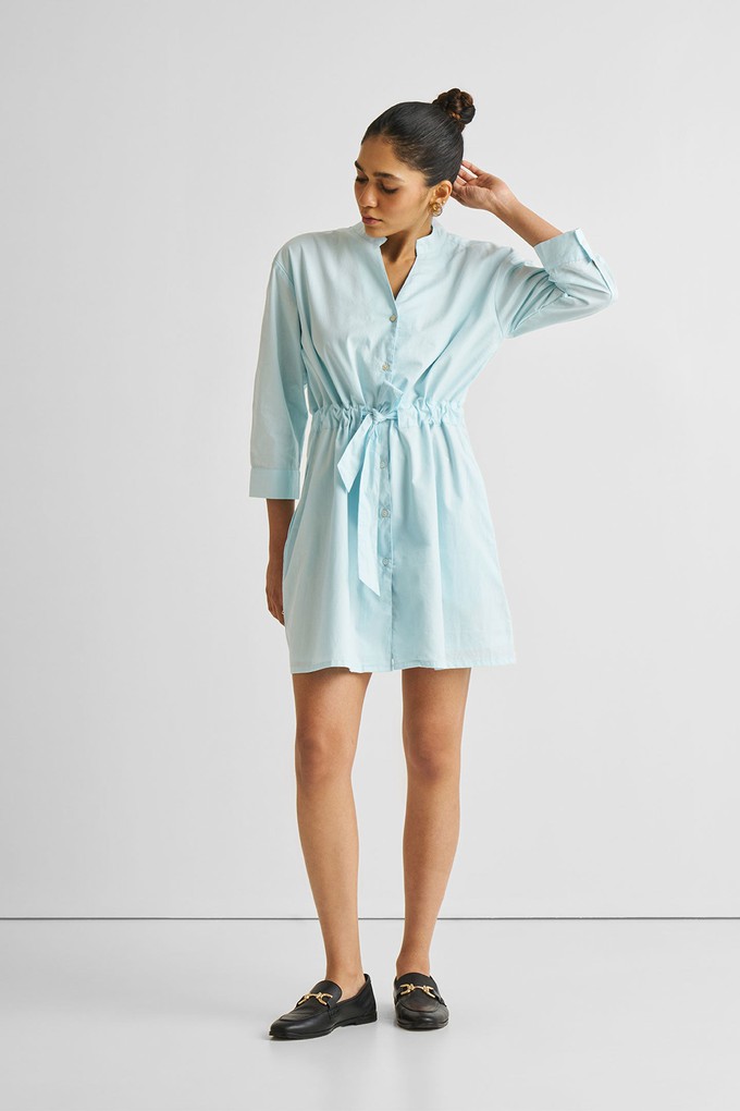 Short Tie Waist Dress in Summer Blue from Reistor