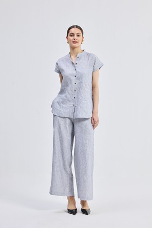 Relaxed-fit Shirt Set in Linen Stripes from Reistor