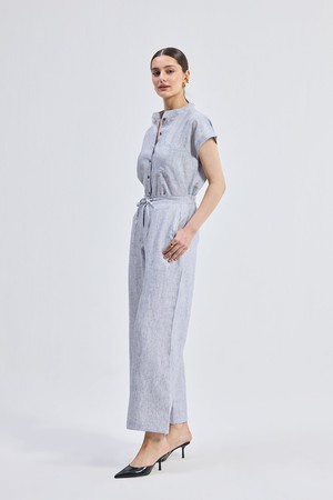 Relaxed-fit Shirt Set in Linen Stripes from Reistor