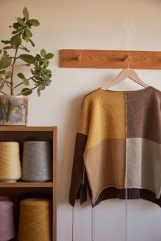 Patchwork Jumper - Brown & Yellow via ROVE