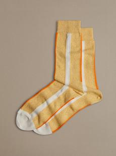 Organic Cotton Socks | Vertical Stripe Chalk via ROVE