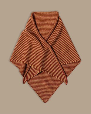 Triangle Scarf | Red & Flax Stripe from ROVE