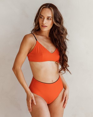 Bikini Bottom - Jasmine Black/Orange from Savara Intimates