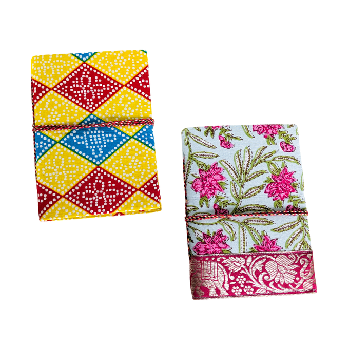 Eco Friendly Cotton Fabric Journals (5 x 7 in), Fair Trade Stationery Ethically Handmade in India from Shakti.ism
