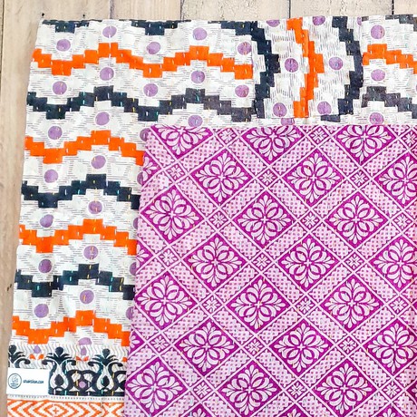 Sari placemats, handmade, set of 2, table mats, reversible from Shakti.ism