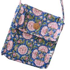Quilted Block-Printed Cotton Crossbody Bag – Fair Trade Handmade Eco-Friendly Satchel via Shakti.ism