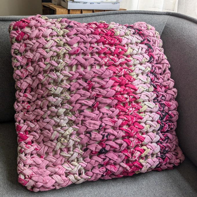 Chunky knit cushion covers, 18x18in 46x46cm, ethically handmade in Bangladesh from Shakti.ism