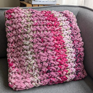 Chunky knit cushion covers, 18x18in 46x46cm, ethically handmade in Bangladesh from Shakti.ism