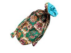 Reusable Kalamkari Cotton Pouch, Bottle Gift Bag, Handmade via Shakti.ism
