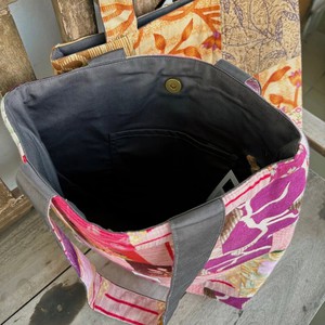 Colourful Sari Patchwork Tote Bags, Fair Trade Market Weekender Bag in Shades of Teal from Shakti.ism