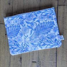 Quilted Block-Printed Zipper Pouch with Tassel via Shakti.ism