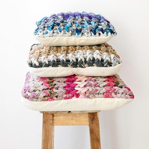 Chunky knit cushion covers, 18x18in 46x46cm, ethically handmade in Bangladesh from Shakti.ism