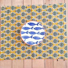 Bagru block-printed placemats set of 2, handmade table mats van Shakti.ism