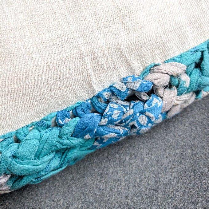 Chunky knit cushion covers, 18x18in 46x46cm, ethically handmade in Bangladesh from Shakti.ism