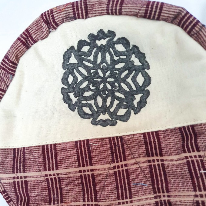 Round sari shoulder bag from Shakti.ism