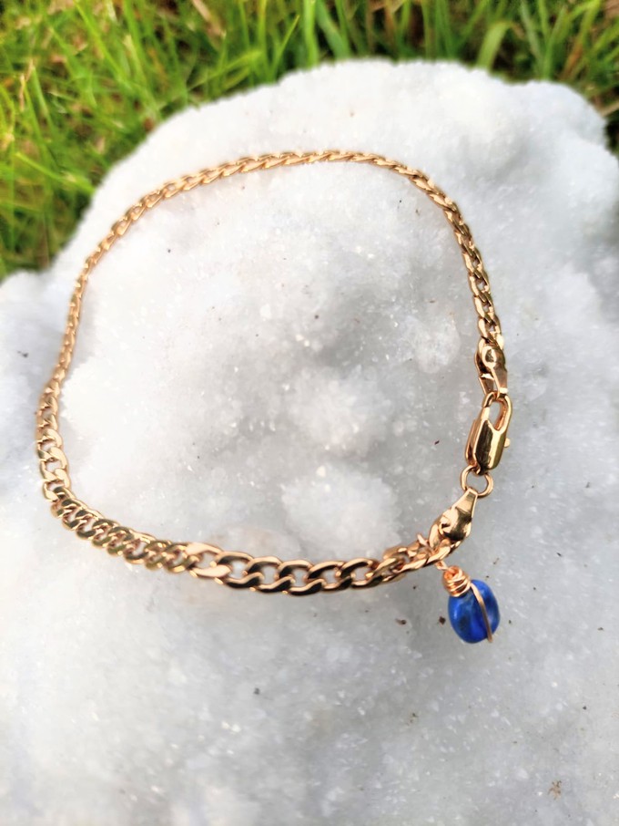 Verguld Goud Chain Enkelbandje met Edelsteen from Sharon Woods