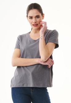 T-Shirt V-Hals Basic Schaduwgrijs via Shop Like You Give a Damn