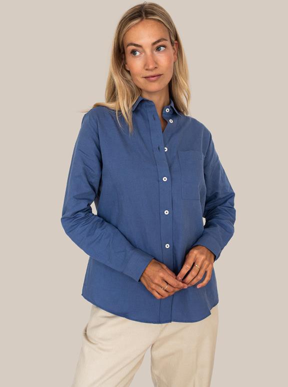 Willow Blouse Linnen Blauw from Shop Like You Give a Damn