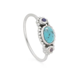 Om Turquoise Stapel Ring Zilver from Shop Like You Give a Damn