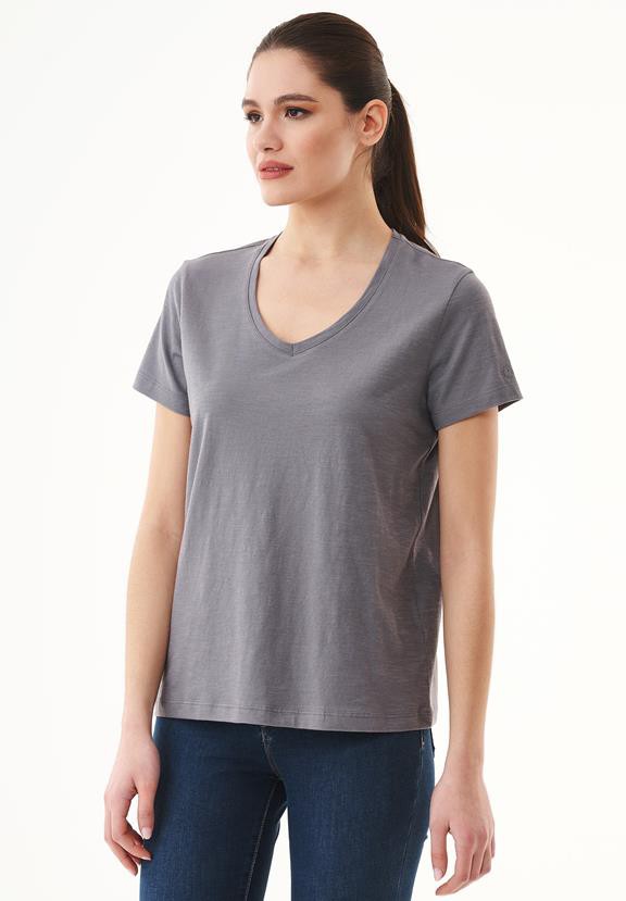 T-Shirt V-Hals Basic Schaduwgrijs from Shop Like You Give a Damn