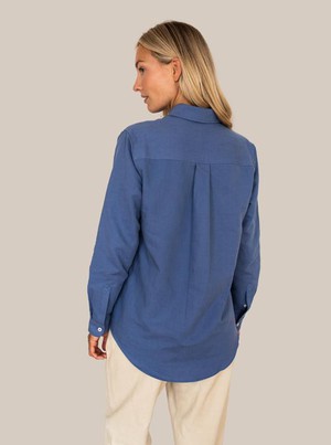 Willow Blouse Linen Blue from Shop Like You Give a Damn
