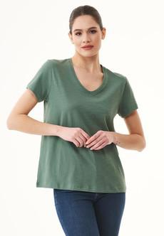 T-Shirt V-Hals Basis Groene Thee via Shop Like You Give a Damn