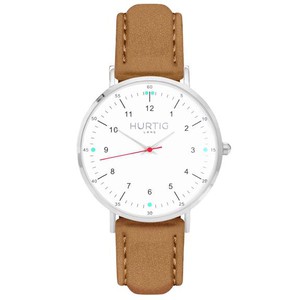 Horloge Moderno Zilver Wit & Camel from Shop Like You Give a Damn
