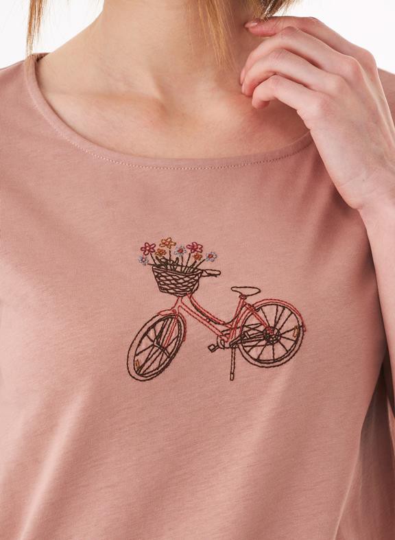 T-Shirt Bio-Katoen Fiets Roze from Shop Like You Give a Damn