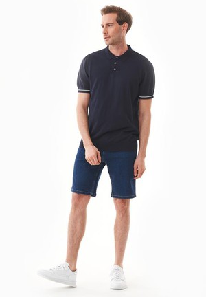 Poloshirt Gebreid Marineblauw from Shop Like You Give a Damn