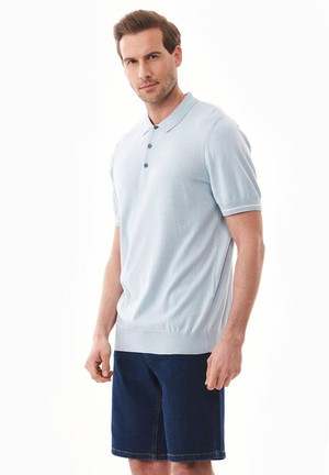 Poloshirt Knit Haze Blue from Shop Like You Give a Damn