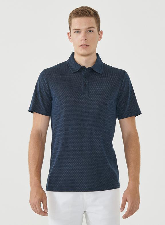 Poloshirt Stippen Navy from Shop Like You Give a Damn