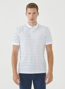 Gestreept Poloshirt Wit via Shop Like You Give a Damn