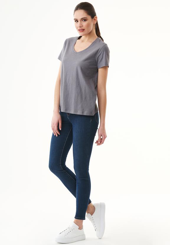 T-Shirt V-Hals Basic Schaduwgrijs from Shop Like You Give a Damn
