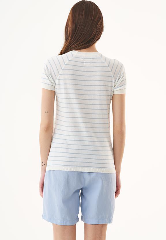 T-Shirt Met Strepen Fijn Gebreid Blauw Haze & Off White from Shop Like You Give a Damn