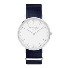 Horloge Montezuma Nylon Nato Zilver Wit & Oceaanblauw Dames via Shop Like You Give a Damn