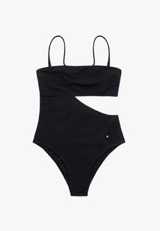 Badpak Hibisco Zwarte Structuur via Shop Like You Give a Damn