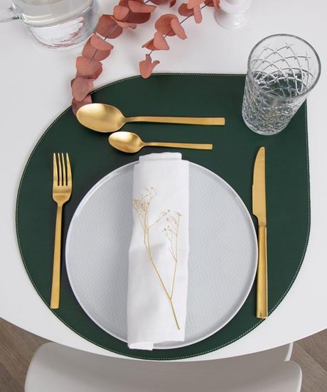 Placemat Ronia Smaragdgroen - Set Van 4 from Shop Like You Give a Damn