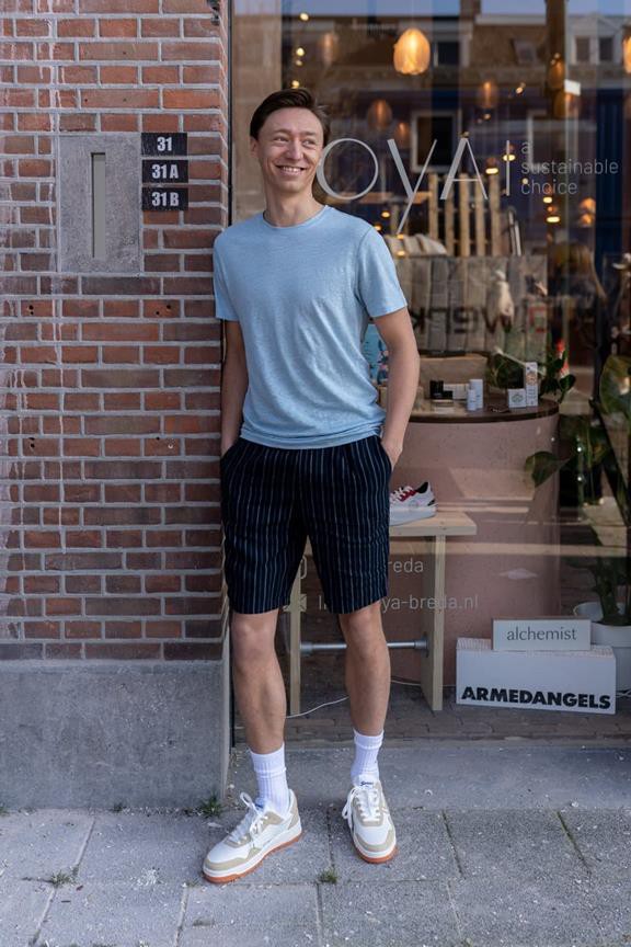 Short Losvallend Gestreept Blauw from Shop Like You Give a Damn