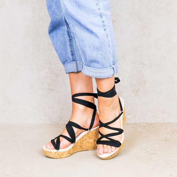 Sleehakken ChilÃ³n Kurk Zwart from Shop Like You Give a Damn