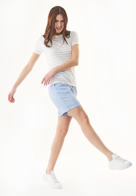 T-Shirt Met Strepen Fijn Gebreid Blauw Haze & Off White from Shop Like You Give a Damn