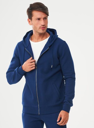 Zip-Up Hoodie Biologisch Katoen Navy from Shop Like You Give a Damn