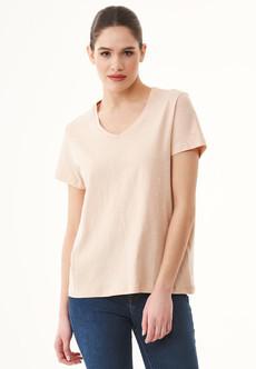 T-Shirt V-Hals Basic Abby Steenbeige via Shop Like You Give a Damn